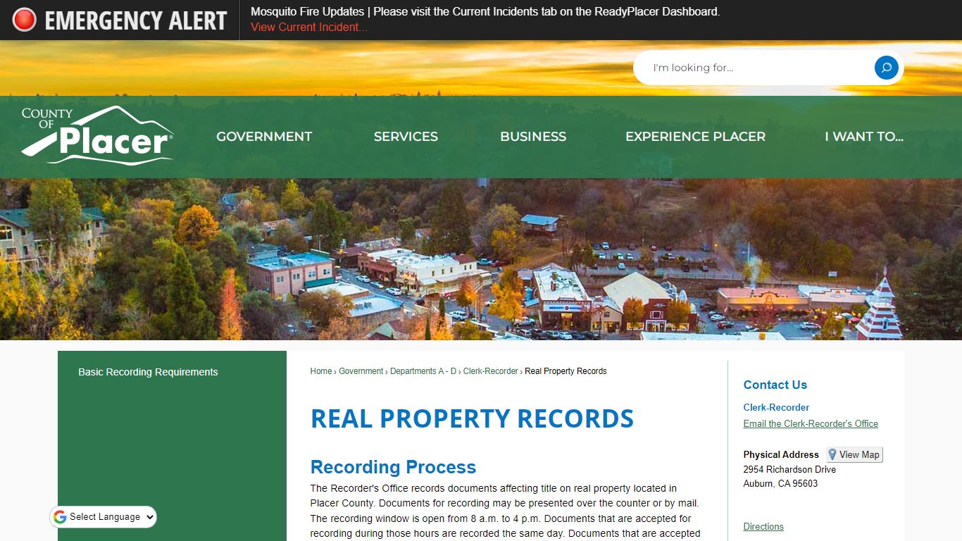 Real Property Records | Placer County, CA